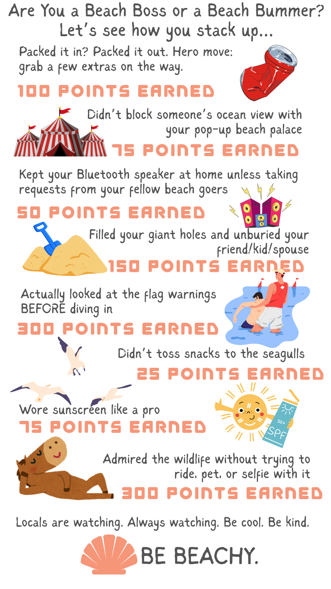 Beach Boss or Beach Bummer checklist